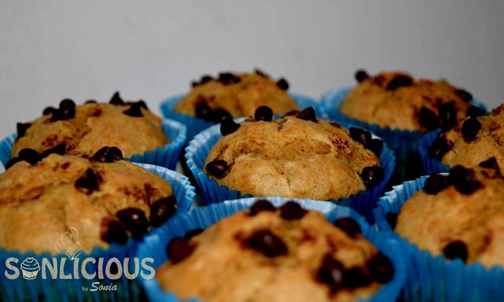 Whole Wheat Banana Muffins with chocolate chip