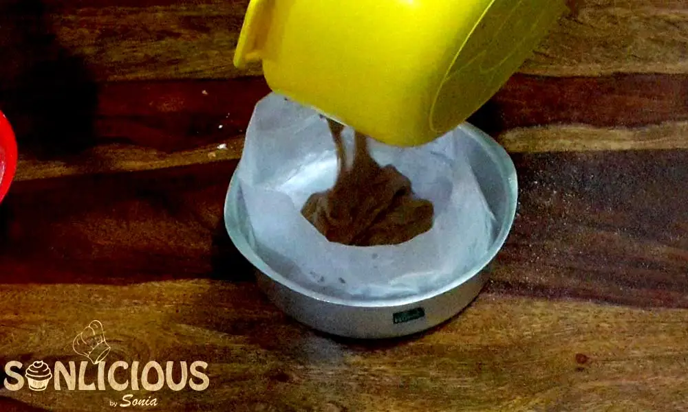 Pouring Coffee Date cake Batter