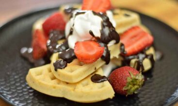 Homemade Eggless Waffles Recipe without Waffle Maker